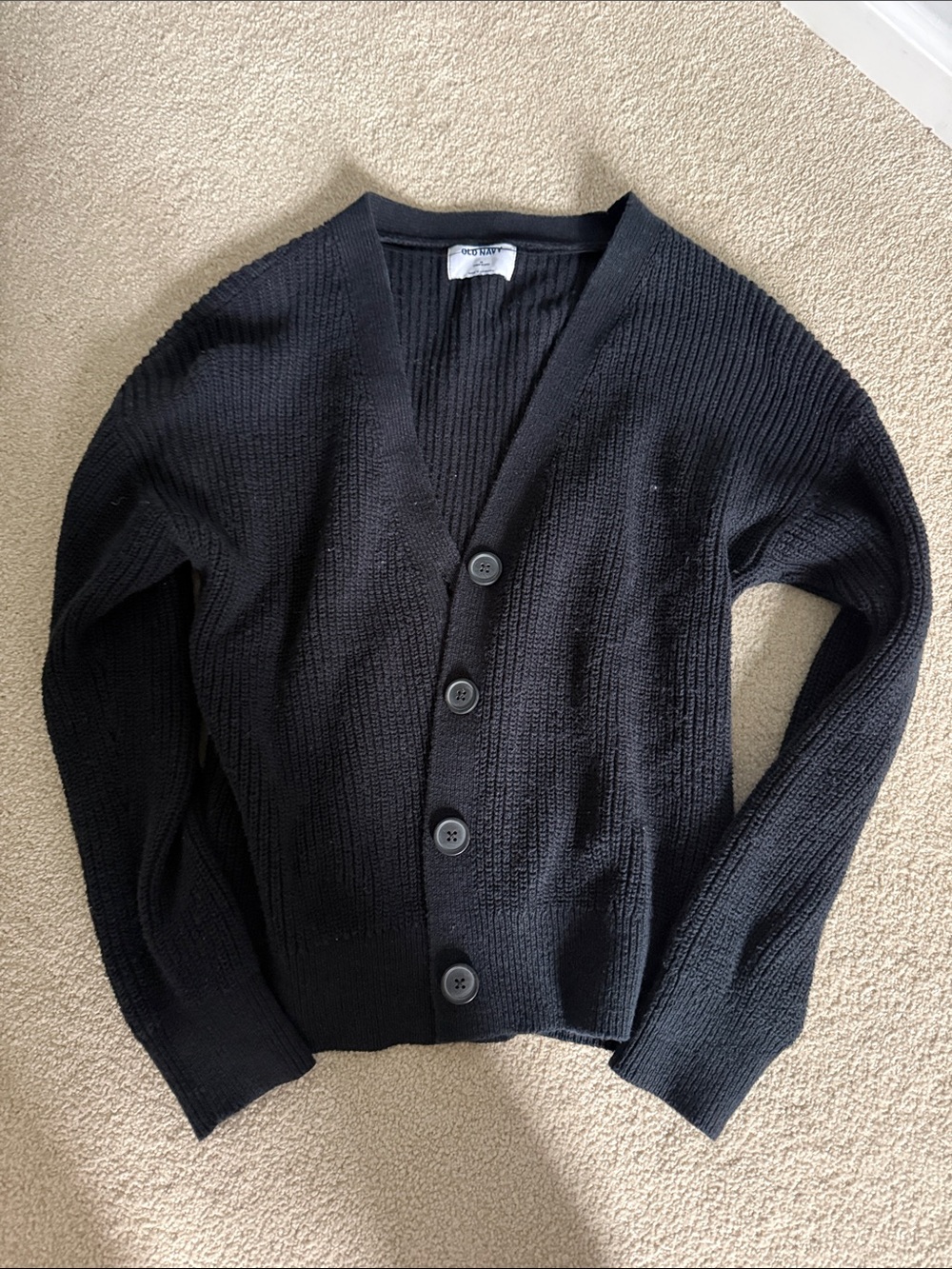 Old Navy Black V-Neck Button Cardigan